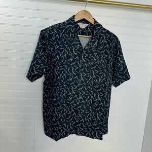 NEW Men's Line of Trade Navy Pine Needles Breeze Camp Shirt Medium